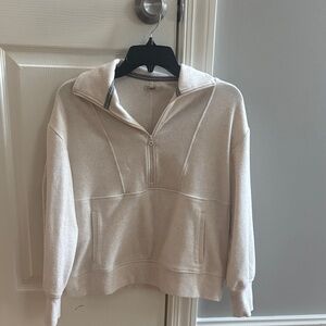 Faherty Cream Quarter-Zip Pullover